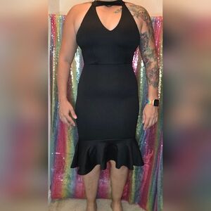 Outrageous fortune collar mermaid black dress